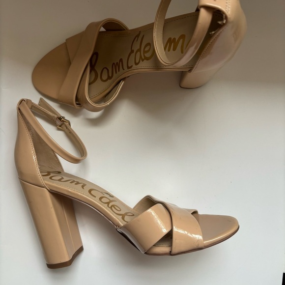 Sam Edelman Yancy Patent Leather high Heels Block Heel Sz 10 - Picture 4 of 8